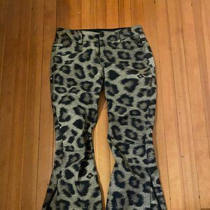 Cheetah Print Insulated Ski Pants - S